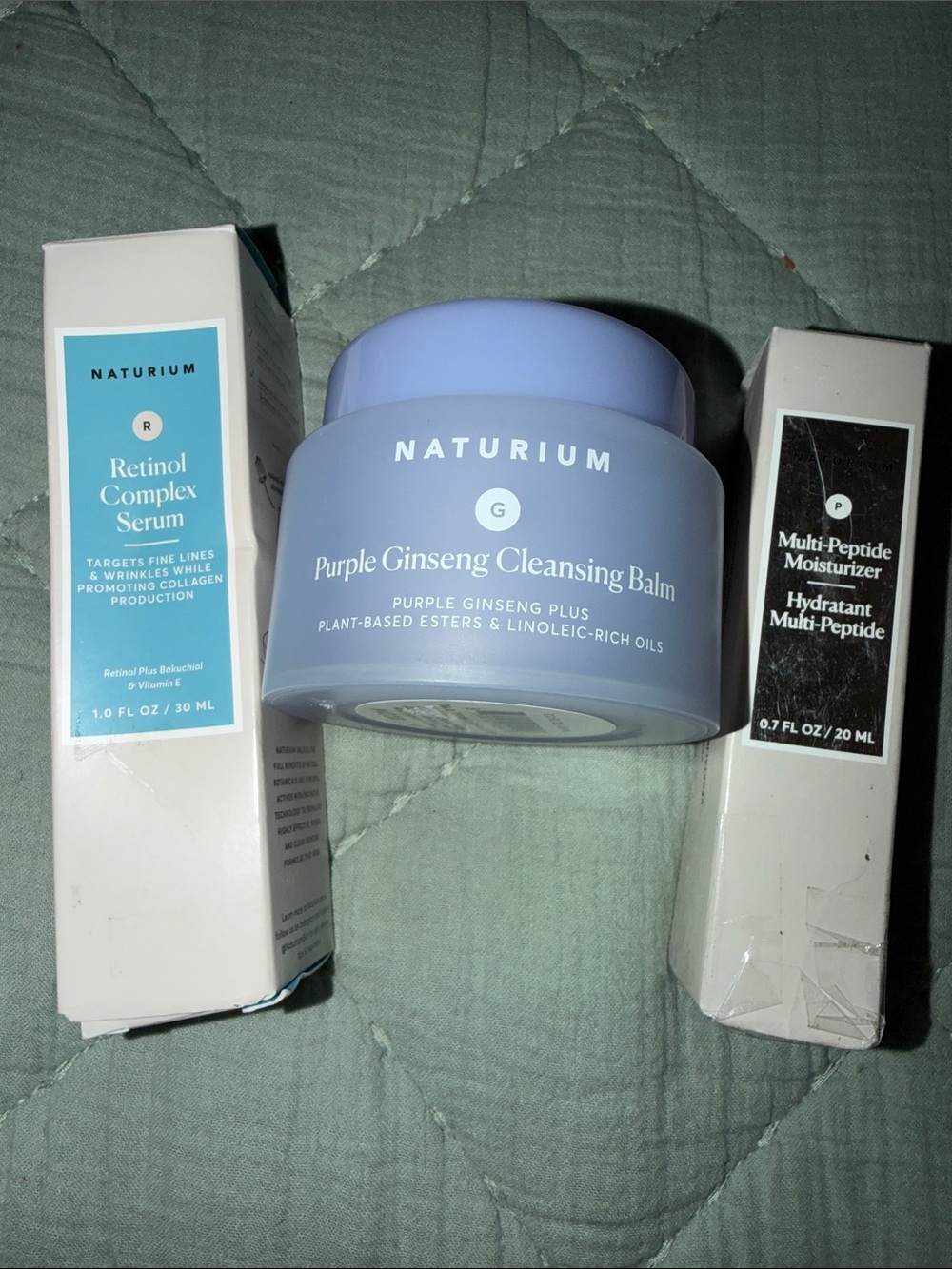 Naturium Bundle- Retinol, Multi Peptide, and Cleansing Balm RV:$49!!